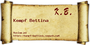 Kempf Bettina névjegykártya
